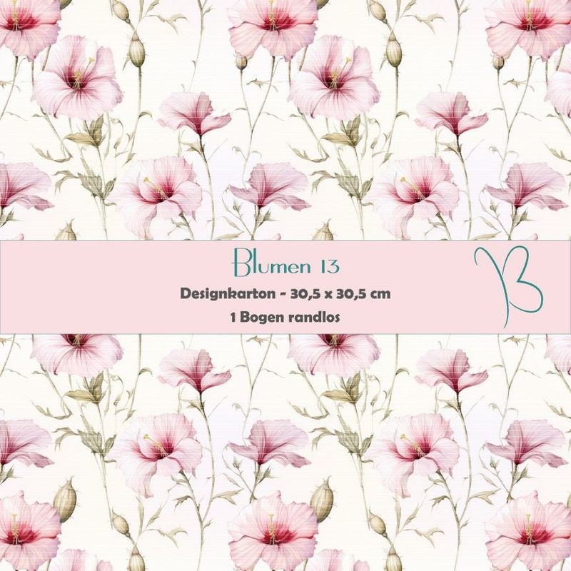Blumen 13 - Designkarton - 30,5 x 30,5 cm - randlos - 1 Bogen