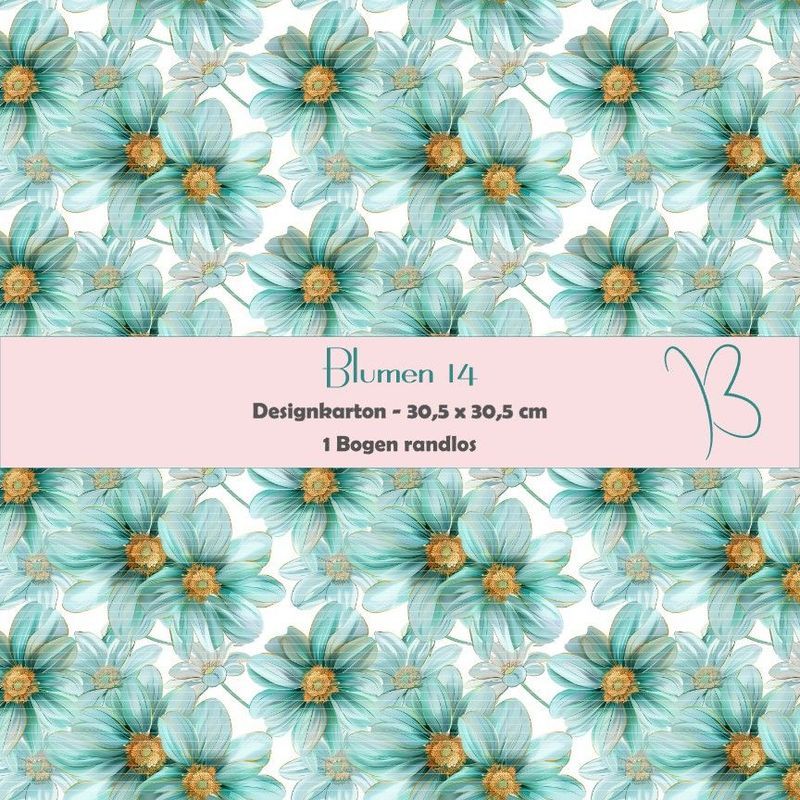 Blumen 14 - Designkarton - 30,5 x 30,5 cm - randlos - 1 Bogen