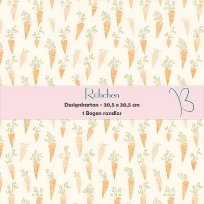 Rübchen - Designkarton - 30,5 x 30,5 cm - randlos - 1 Bogen*