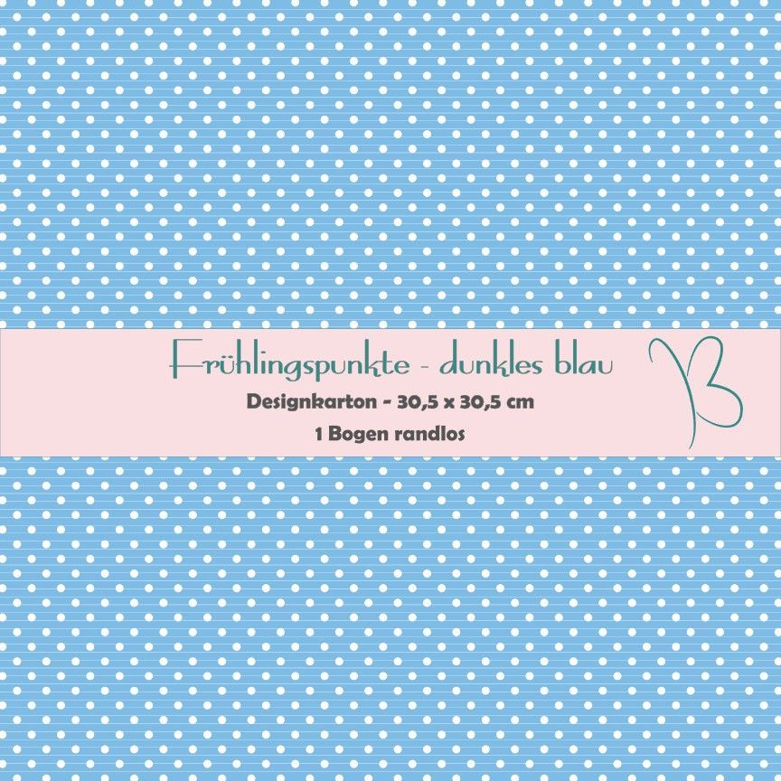 Frühlingpunkte - dunkles blau- Designkarton - 30,5 x 30,5 cm - randlos - 1 Bogen