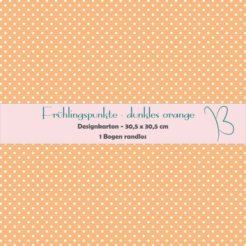 Frühlingpunkte - dunkles orange - Designkarton - 30,5 x 30,5 cm - randlos - 1 Bogen