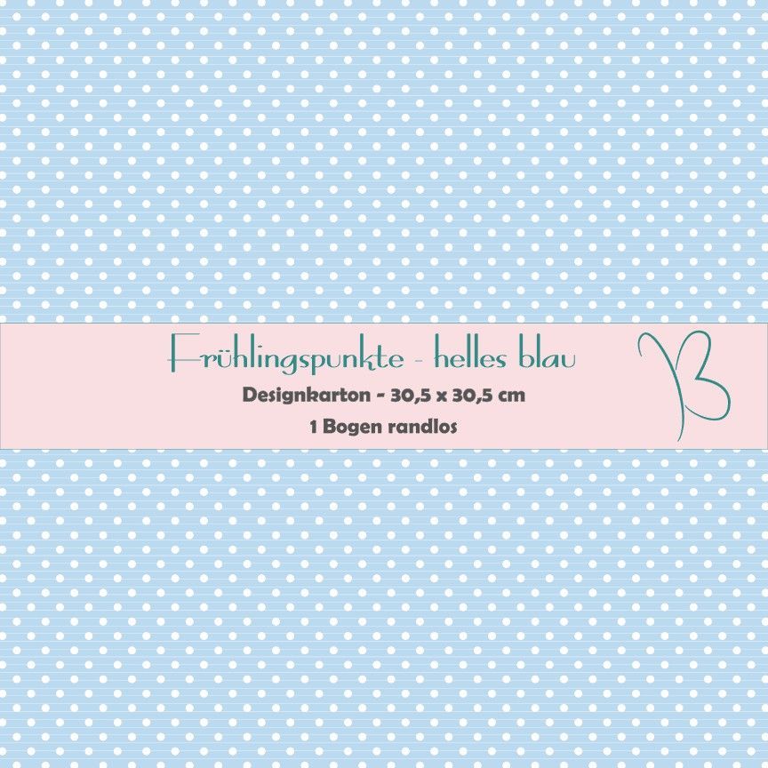 Frühlingpunkte - helles blau- Designkarton - 30,5 x 30,5 cm - randlos - 1 Bogen