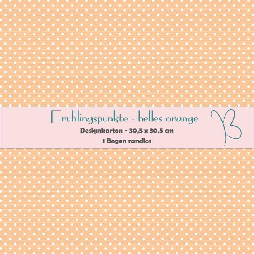 Frühlingpunkte - helles orange - Designkarton - 30,5 x 30,5 cm - randlos - 1 Bogen