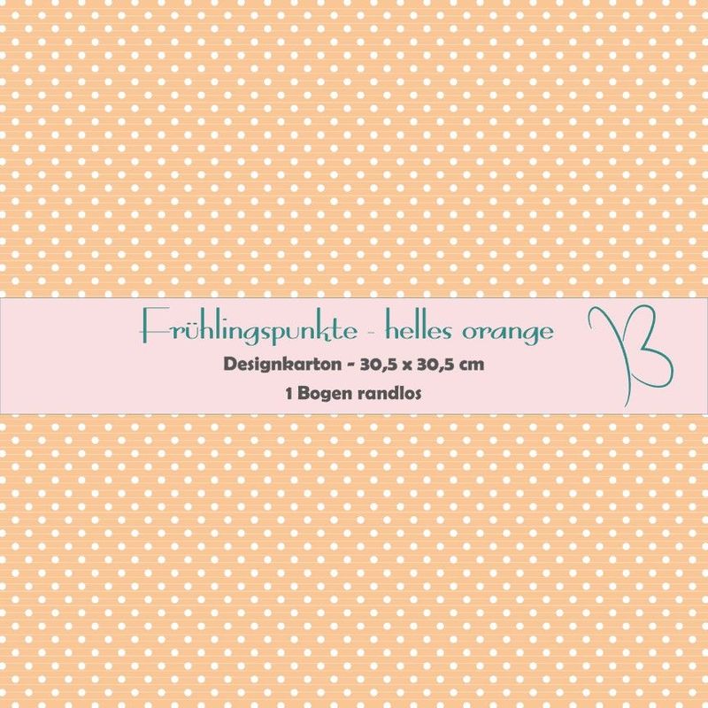 Frühlingpunkte - helles orange - Designkarton - 30,5 x 30,5 cm - randlos - 1 Bogen