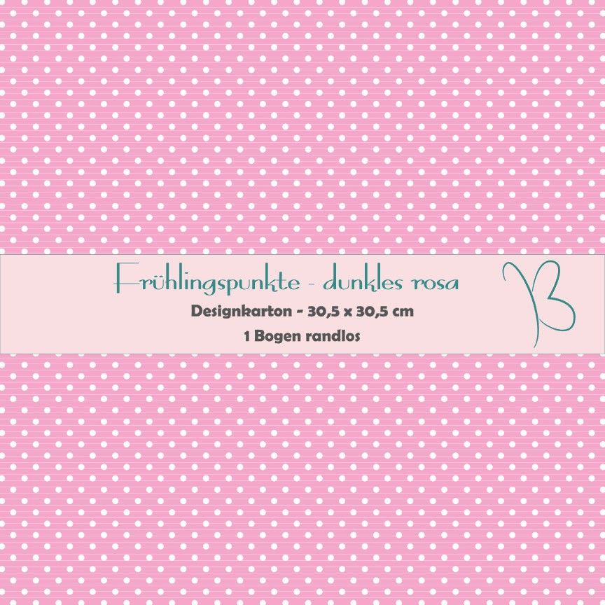 Frühlingpunkte - dunkles rosa - Designkarton - 30,5 x 30,5 cm - randlos - 1 Bogen