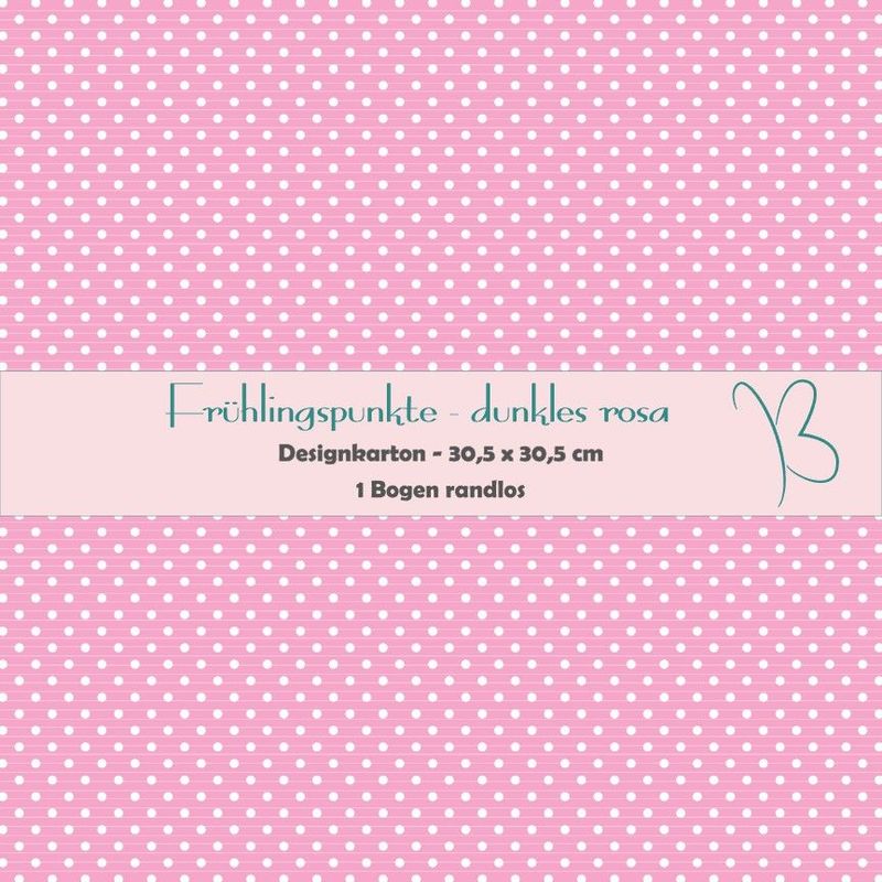 Frühlingpunkte - dunkles rosa - Designkarton - 30,5 x 30,5 cm - randlos - 1 Bogen