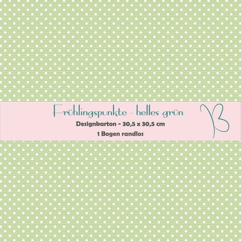Frühlingpunkte - helles grün - Designkarton - 30,5 x 30,5 cm - randlos - 1 Bogen