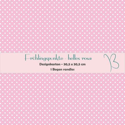 Frühlingpunkte - helles rosa - Designkarton - 30,5 x 30,5 cm - randlos - 1 Bogen