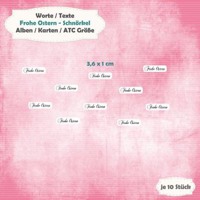 Frohe Ostern - Schnörkel - Textschilder - Alben / Karten / ATC Größe - 10 Stanzteile - Die Cut Frohe Ostern - Schnörkel - Textschilder - Alben / Karten / ATC Größe - 10 Stanzteile - Die Cut