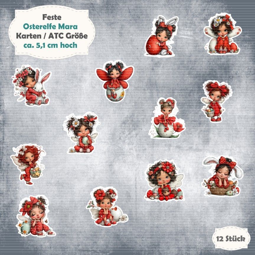 Osterelfe Mara - Alben / Kartengröße - 12 Stanzteile - Die Cuts