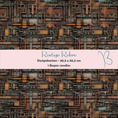 Rostige Rohre - 30,5 x 30,5 cm - randlos - 1 Bogen