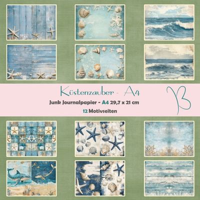 Küstenzauber - A4 -  Junk Journal Seiten - 12 Seiten
