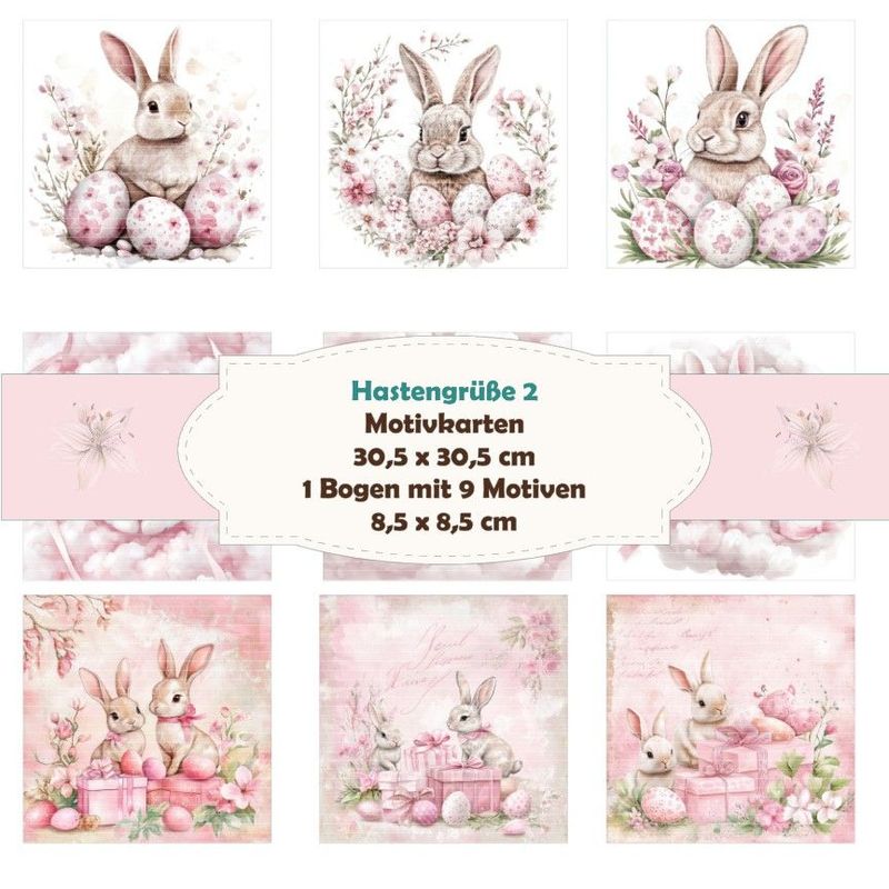 Hasengrüße 2 - Motivkarten - 12 Inch - mit 9 Motiven