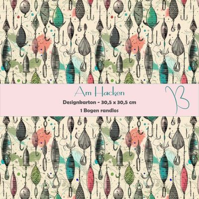 Am Hacken - Angeln - Designkarton - 30,5 x 30,5 cm - randlos - 1 Bogen