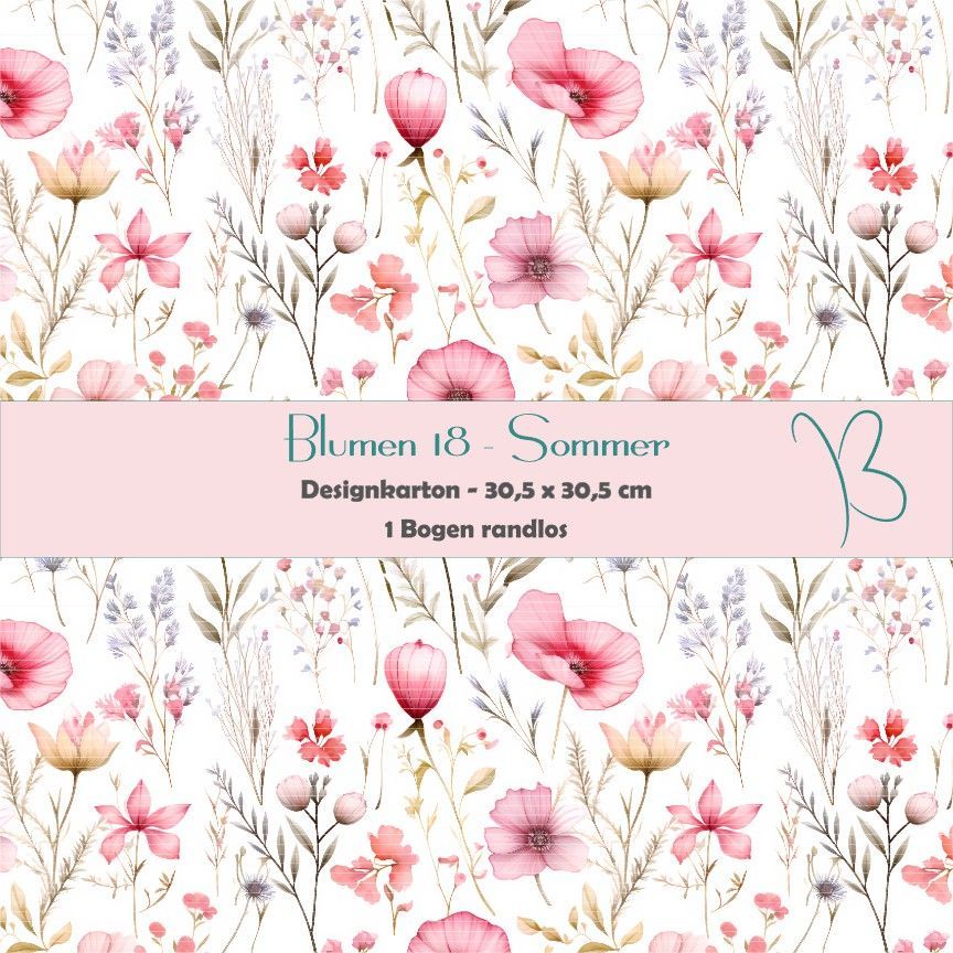 Blumen 18 - Sommer - Designkarton - 30,5 x 30,5 cm - randlos - 1 Bogen Blumen 18 - Sommer - Designkarton - 30,5 x 30,5 cm - randlos - 1 Bogen