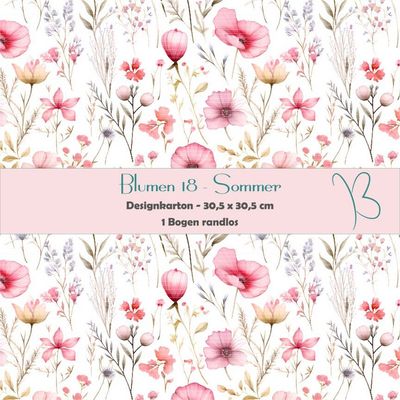 Blumen 18 - Sommer - Designkarton - 30,5 x 30,5 cm - randlos - 1 Bogen Blumen 18 - Sommer - Designkarton - 30,5 x 30,5 cm - randlos - 1 Bogen
