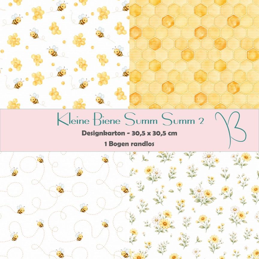 Kleine Biene Summ Summ 2 - Designkarton - 30,5 x 30,5 cm - randlos - 1 Bogen Kleine Biene Summ Summ 2 - Designkarton - 30,5 x 30,5 cm - randlos - 1 Bogen