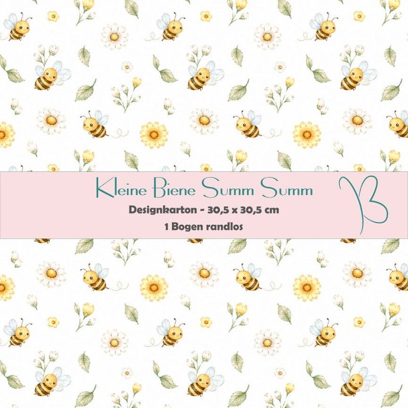 Kleine Biene Summ Summ - Designkarton - 30,5 x 30,5 cm - randlos - 1 Bogen Kleine Biene Summ Summ - Designkarton - 30,5 x 30,5 cm - randlos - 1 Bogen