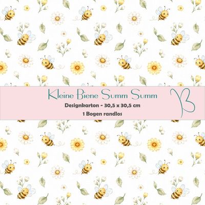 Kleine Biene Summ Summ - Designkarton - 30,5 x 30,5 cm - randlos - 1 Bogen Kleine Biene Summ Summ - Designkarton - 30,5 x 30,5 cm - randlos - 1 Bogen