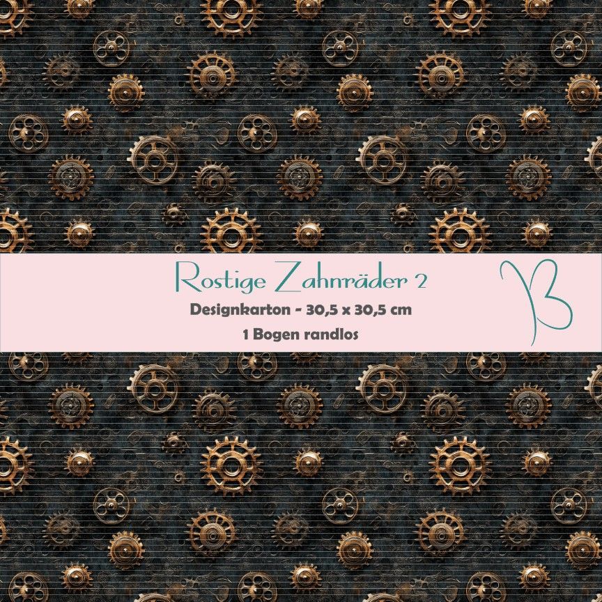 Rostige Zahnräder 2 - 30,5 x 30,5 cm - randlos - 1 Bogen Rostige Zahnräder 2 - 30,5 x 30,5 cm - randlos - 1 Bogen