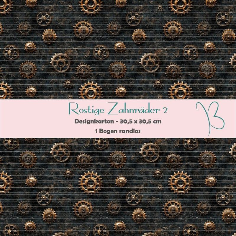 Rostige Zahnräder 2 - 30,5 x 30,5 cm - randlos - 1 Bogen Rostige Zahnräder 2 - 30,5 x 30,5 cm - randlos - 1 Bogen