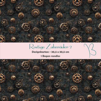 Rostige Zahnräder 2 - 30,5 x 30,5 cm - randlos - 1 Bogen Rostige Zahnräder 2 - 30,5 x 30,5 cm - randlos - 1 Bogen