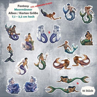 Meermänner - 210g - Alben / Kartengröße - 27 Stanzteile - Die Cuts