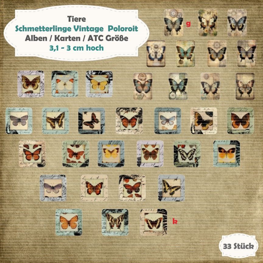 Vintage Schmetterlinge Poloroit - 210g - Alben / Kartengröße - 33 Stanzteile - Die Cuts Vintage Schmetterlinge Poloroit - 210g - Alben / Kartengröße - 33 Stanzteile - Die Cuts