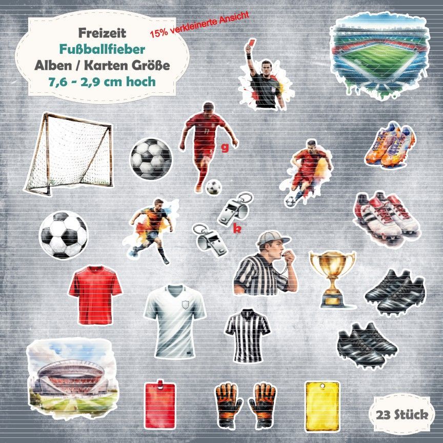 Fußballfieber - 210g - Alben / Kartengröße - 23 Stanzteile - Die Cuts Fußballfieber - 210g - Alben / Kartengröße - 23 Stanzteile - Die Cuts