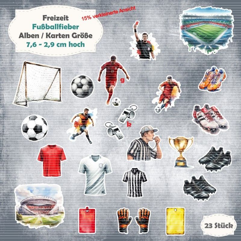 Fußballfieber - 210g - Alben / Kartengröße - 23 Stanzteile - Die Cuts