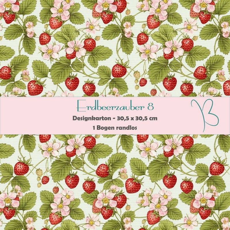 Erdbeerzauber 8 - Designkarton - 30,5 x 30,5 cm - randlos - 1 Bogen Erdbeerzauber 8 - Designkarton - 30,5 x 30,5 cm - randlos - 1 Bogen