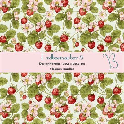 Erdbeerzauber 8 - Designkarton - 30,5 x 30,5 cm - randlos - 1 Bogen Erdbeerzauber 8 - Designkarton - 30,5 x 30,5 cm - randlos - 1 Bogen