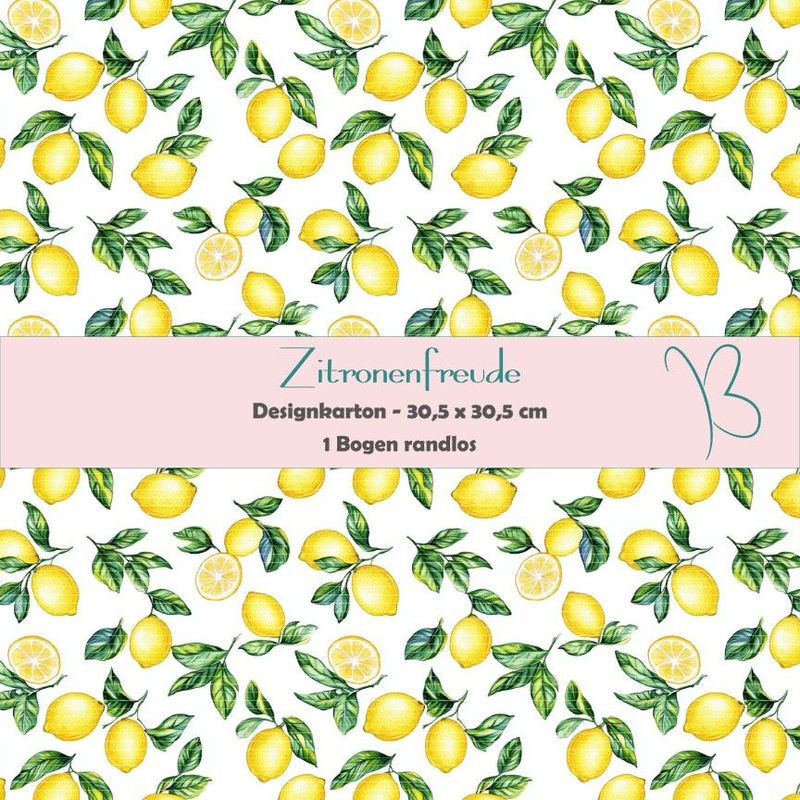 Zitronenfreude - Designkarton - 30,5 x 30,5 cm - randlos - 1 Bogen Zitronenfreude - Designkarton - 30,5 x 30,5 cm - randlos - 1 Bogen