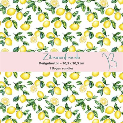 Zitronenfreude - Designkarton - 30,5 x 30,5 cm - randlos - 1 Bogen Zitronenfreude - Designkarton - 30,5 x 30,5 cm - randlos - 1 Bogen