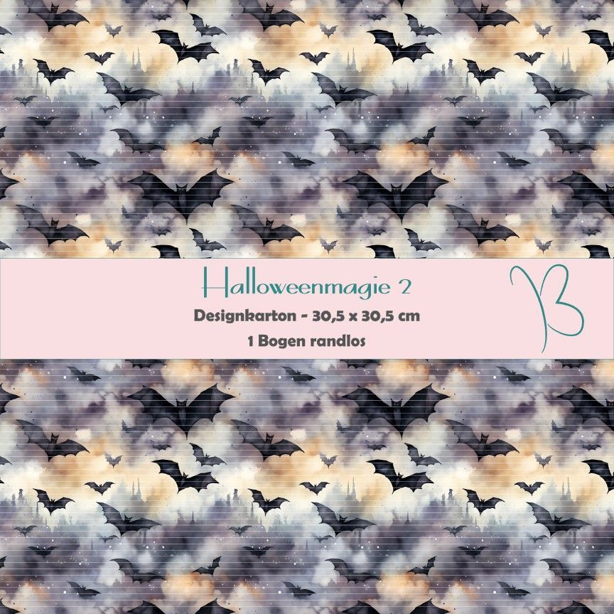 Halloweenmagie 2 - Designkarton - 30,5 x 30,5 cm - randlos - 1 Bogen