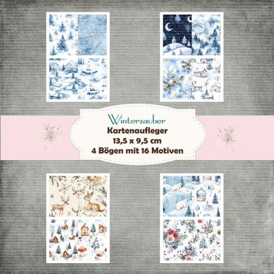 Winterzauber - Karten Set - 160g - 9,5 x 13,5 cm - 16 Motive - 4 Bögen Winterzauber - Karten Set - 160g - 9,5 x 13,5 cm - 16 Motive - 4 Bögen