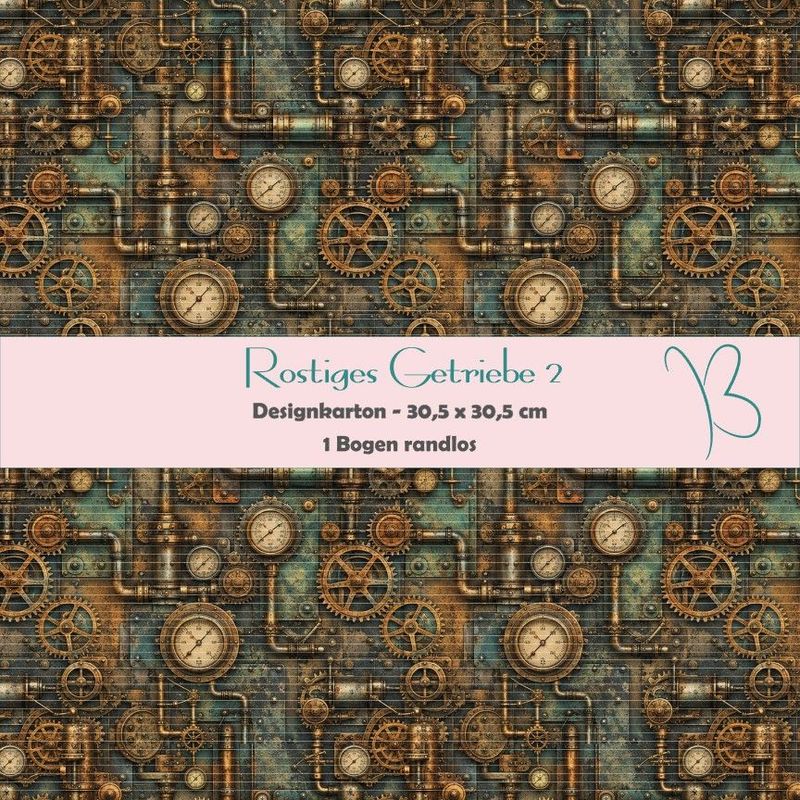 Rostiges Getriebe 2 - Designkarton - 30,5 x 30,5 cm - randlos - 1 Bogen Rostiges Getriebe 2 - Designkarton - 30,5 x 30,5 cm - randlos - 1 Bogen