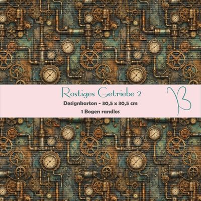 Rostiges Getriebe 2 - Designkarton - 30,5 x 30,5 cm - randlos - 1 Bogen Rostiges Getriebe 2 - Designkarton - 30,5 x 30,5 cm - randlos - 1 Bogen