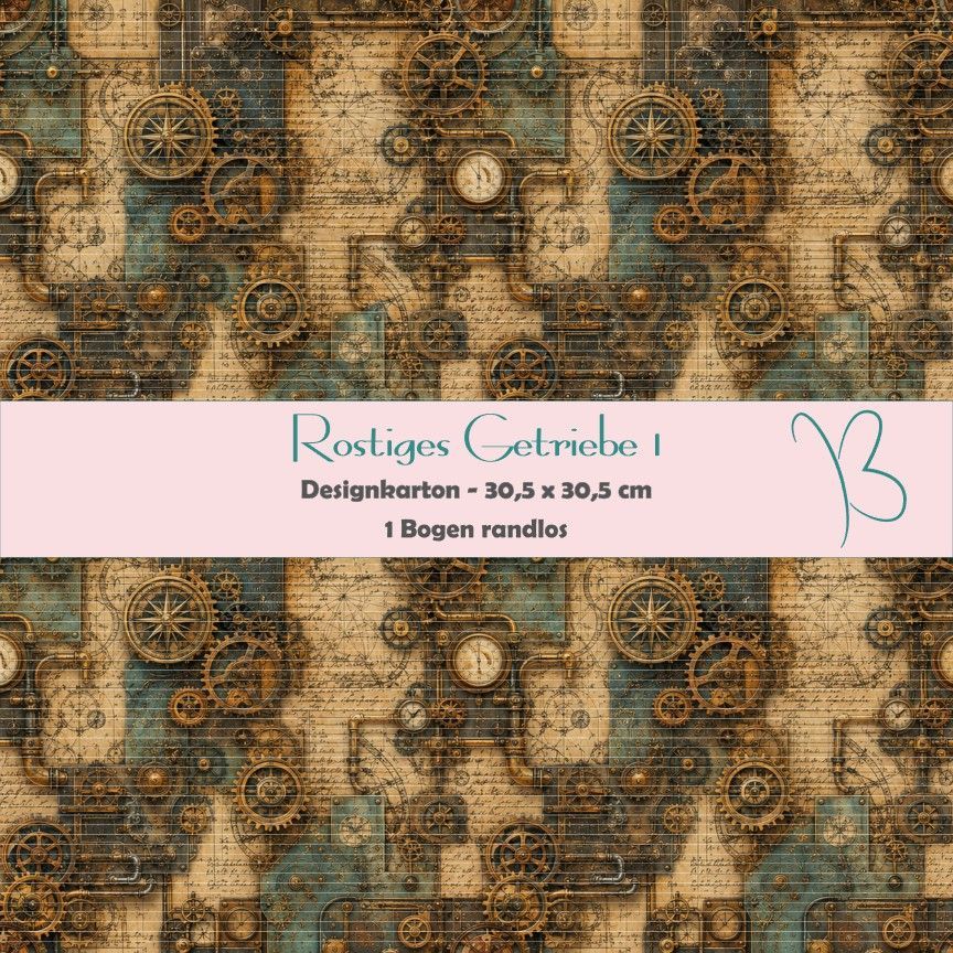 Rostiges Getriebe 1 - Designkarton - 30,5 x 30,5 cm - randlos - 1 Bogen Rostiges Getriebe 1 - Designkarton - 30,5 x 30,5 cm - randlos - 1 Bogen