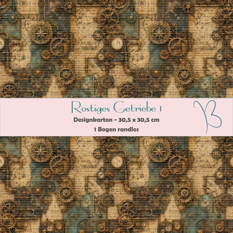 Rostiges Getriebe 1 - Designkarton - 30,5 x 30,5 cm - randlos - 1 Bogen Rostiges Getriebe 1 - Designkarton - 30,5 x 30,5 cm - randlos - 1 Bogen
