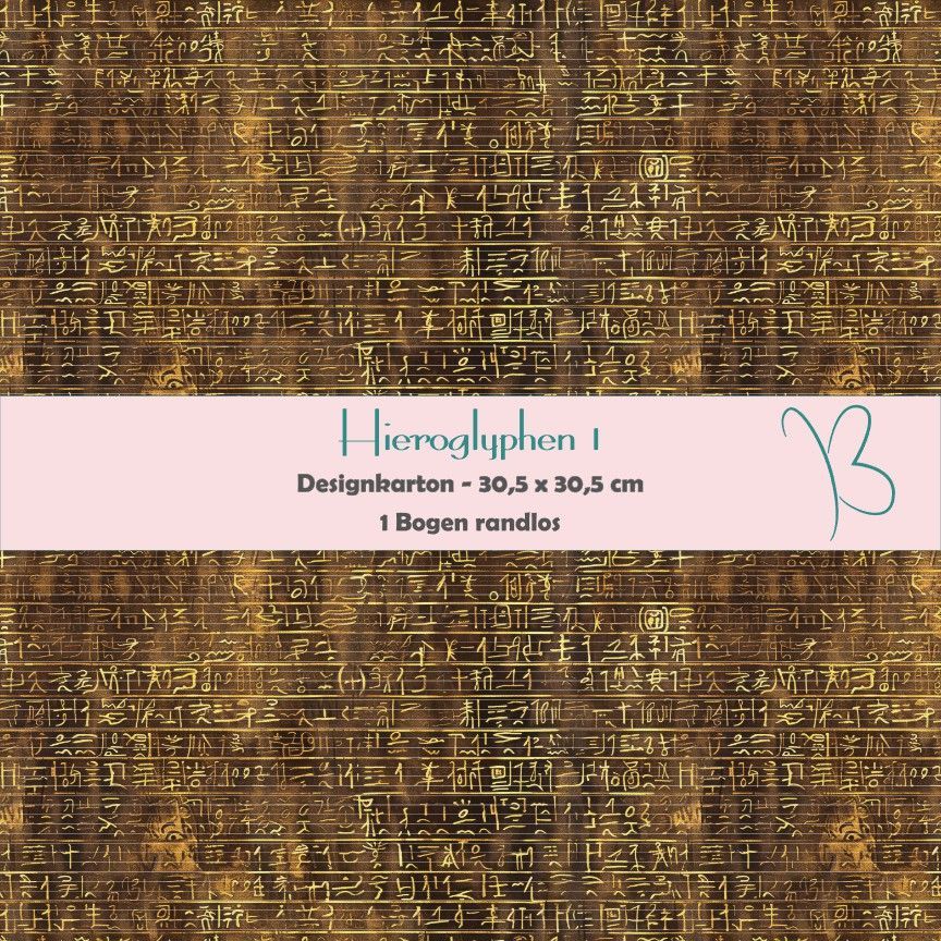 Hieroglyphen 1 - Designkarton - 30,5 x 30,5 cm - randlos - 1 Bogen Hieroglyphen 1 - Designkarton - 30,5 x 30,5 cm - randlos - 1 Bogen