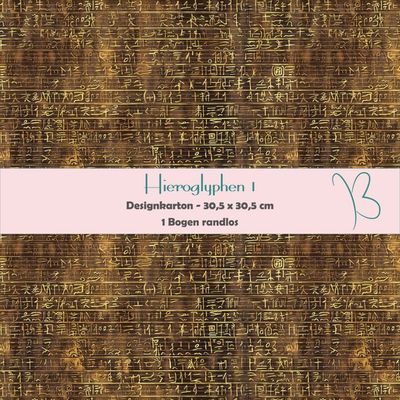 Hieroglyphen 1 - Designkarton - 30,5 x 30,5 cm - randlos - 1 Bogen