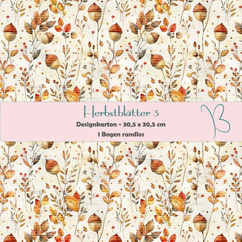 Herbstblätter 3 - Designkarton - 30,5 x 30,5 cm - randlos - 1 Bogen Herbstblätter 3 - Designkarton - 30,5 x 30,5 cm - randlos - 1 Bogen