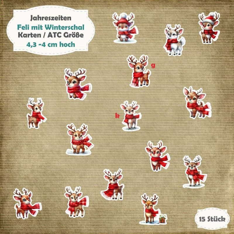 Feli mit Winterschal -210g - Alben / Karten Größe - 15 Stanzteile - Die Cuts Feli mit Winterschal -210g - Alben / Karten Größe - 15 Stanzteile - Die Cuts
