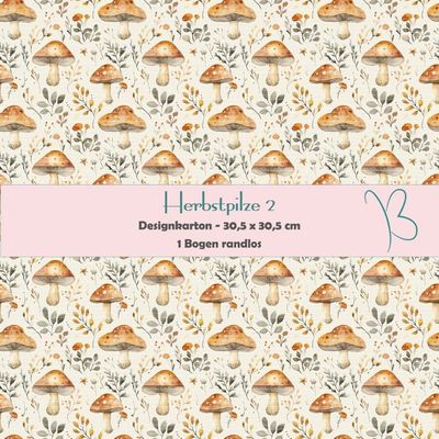 Herbstpilze 2 - Designkarton - 30,5 x 30,5 cm - randlos - 1 Bogen Herbstpilze 2 - Designkarton - 30,5 x 30,5 cm - randlos - 1 Bogen