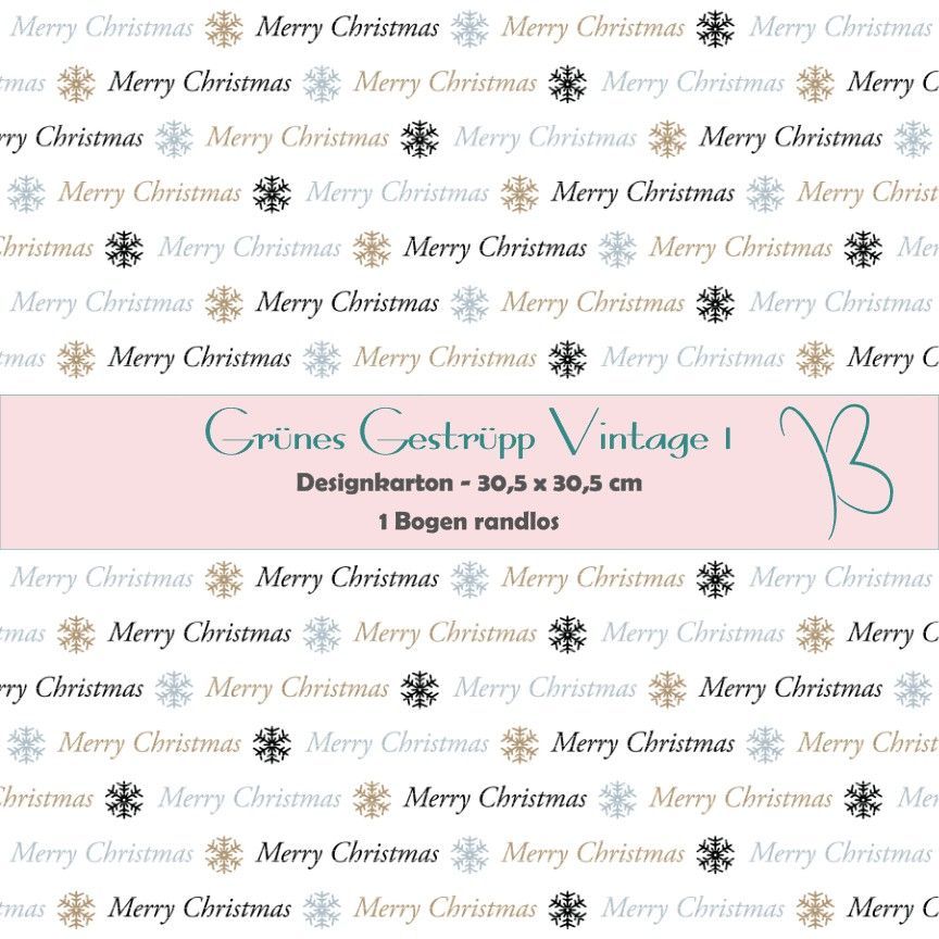 Merry Christmas - Designkarton - 30,5 x 30,5 cm - randlos - 1 Bogen Merry Christmas - Designkarton - 30,5 x 30,5 cm - randlos - 1 Bogen