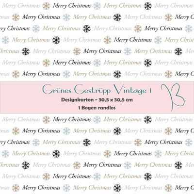 Merry Christmas - Designkarton - 30,5 x 30,5 cm - randlos - 1 Bogen Merry Christmas - Designkarton - 30,5 x 30,5 cm - randlos - 1 Bogen