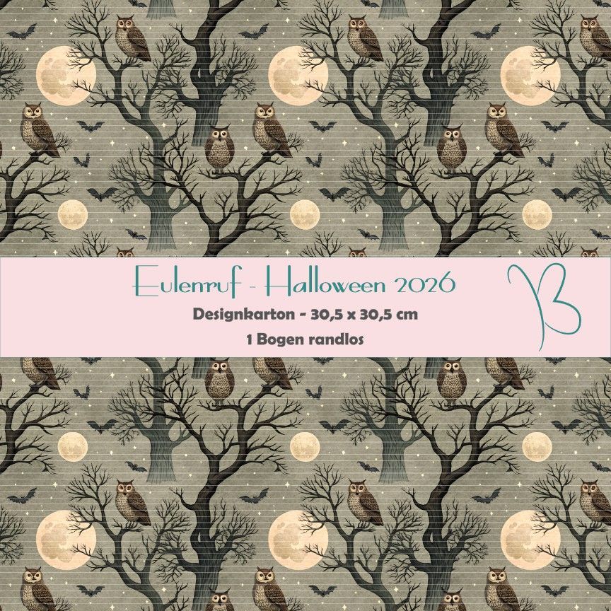Eulenruf - Halloween 2026 - Designkarton - 30,5 x 30,5 cm - randlos - 1 Bogen Eulenruf - Halloween 2026 - Designkarton - 30,5 x 30,5 cm - randlos - 1 Bogen
