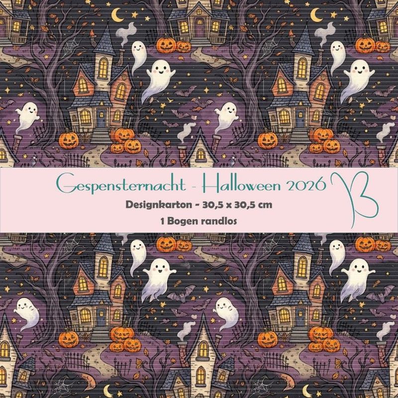 Gespensternacht - Halloween 2026 - Designkarton - 30,5 x 30,5 cm - randlos - 1 Bogen Gespensternacht - Halloween 2026 - Designkarton - 30,5 x 30,5 cm - randlos - 1 Bogen
