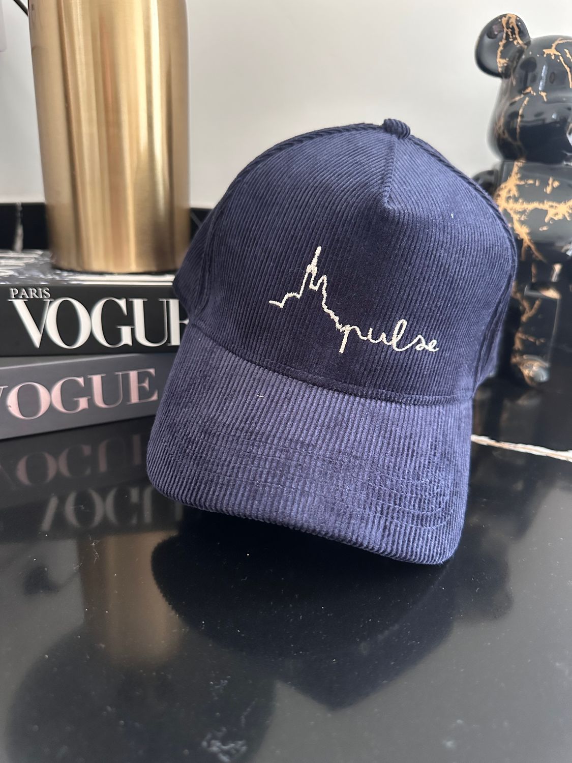 Casquette The Line Velours Bleu Marine